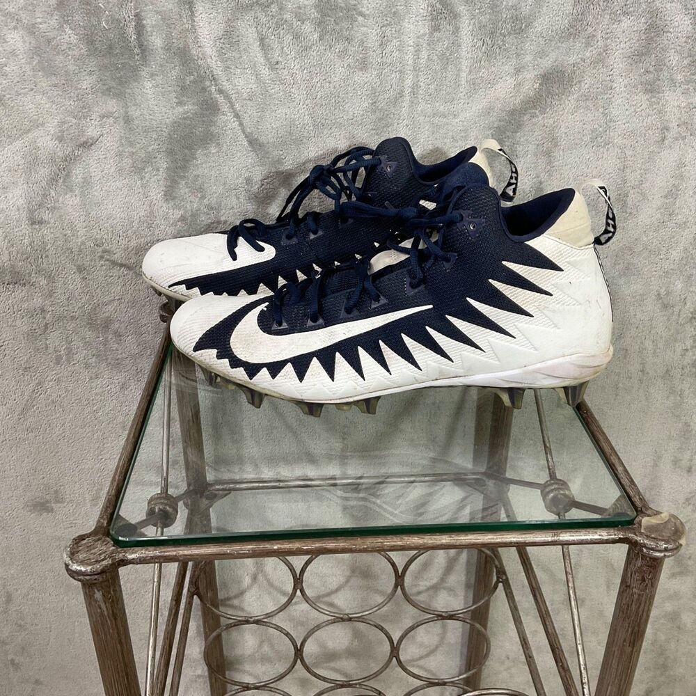NIKE Men's Alpha Menace Pro Mid Football Cleat, 871451-412 (Black/White) size 14